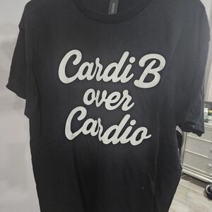 Black Graphic Tee with White Text